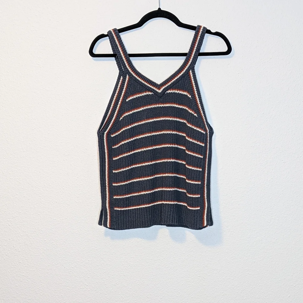 NWT Madewell Striped Blue Orange Knit Tank - Picture 3 of 9